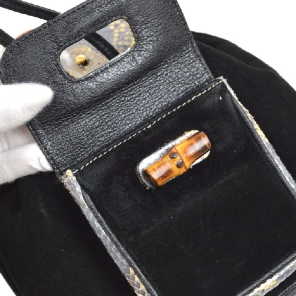 Gucci Python/Suede Bamboo Backpack - Picture 7 of 10